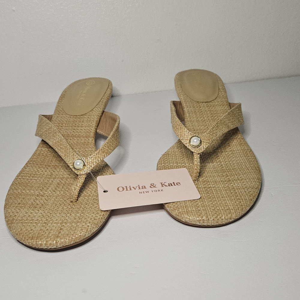 Olivia And Kate New York Women Sandals Heels Size 8.5 Beige - Picture 2 of 11